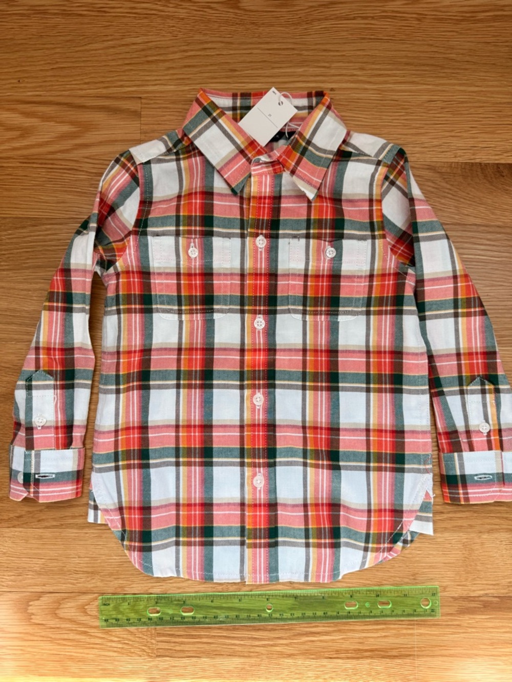 Janie and Jack Plaid Button-Down Shirt - yellow, Red & Green (2T)